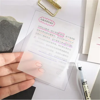 Kualitas Tinggi 50 Lembar / set Transparan 6 Warna Memo Pad Catatan Tempel Bookmark Marker Kertas Stiker Perlengkapan Kantor Siswa