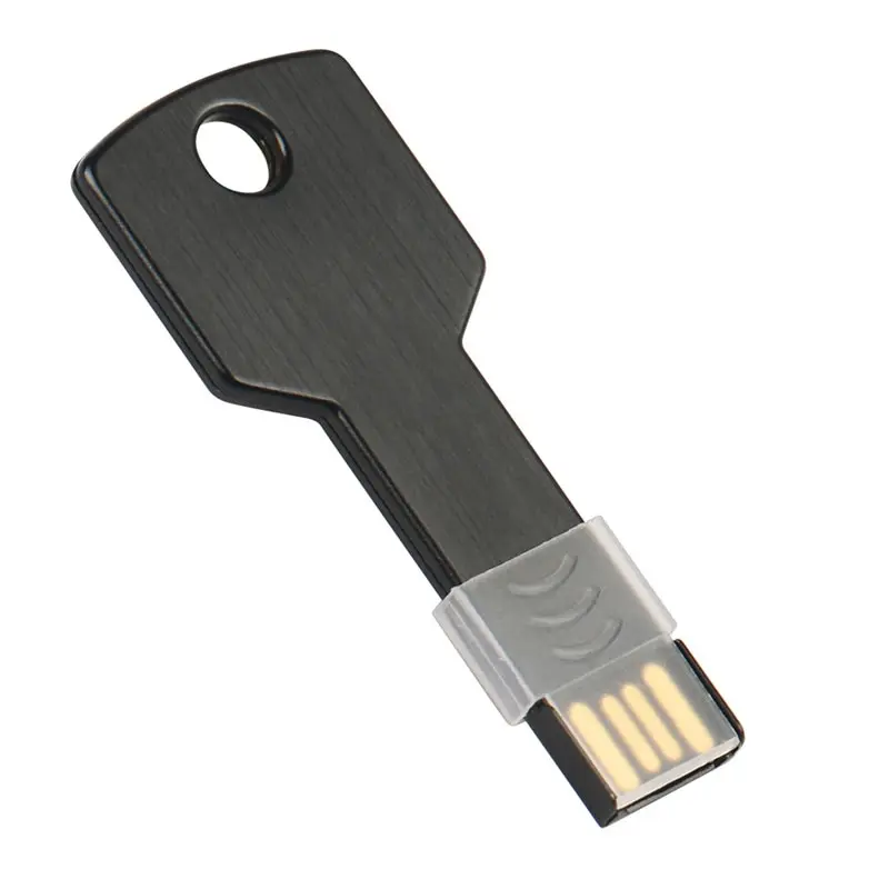 Kunci Logam Bentuk USB Flash Drive 64GB Pen Drive Hitam Tongkat Perak Perangkat Penyimpanan Kapasitas Nyata Disk U Kecepatan Tinggi - 0