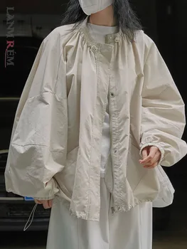 [LANMREM] Jaket Kardigan Ritsleting Versi Korea Wanita 2023 Musim Semi Baru Lengan Panjang Leher-O Mantel Streetwear Kasual Longgar Pasang Surut 26