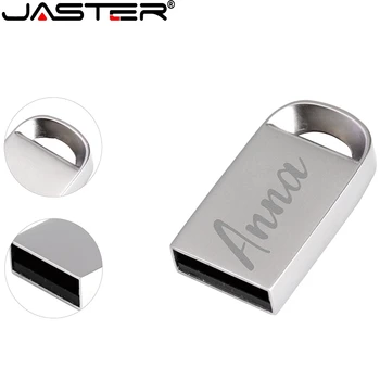LOGO Kustom Mini Logam USB 2.0 Flash Drive 4G 8G 16G 32GB 64GB 128G Gantungan Kunci Pen Drive Hadiah Stik Memori Kapasitas Nyata Disk U