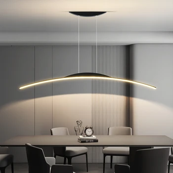 Lampu Gantung LED Modern untuk Ruang Makan Dapur Bar Ruang Tamu Kamar Tidur Lampu Gantung Langit-langit Hitam Lampu Gantung Desain Sederhana