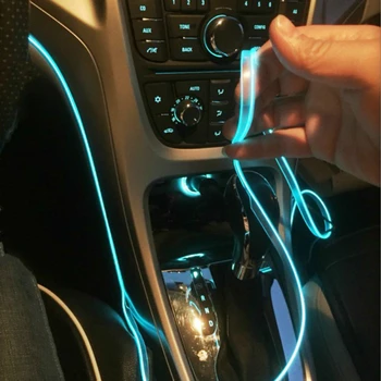 Lampu Interior Mobil Strip Neon LED El Stiker Lampu Dingin untuk Mercedes Benz W201 Kelas A GLA W176 CLK W209 W202 W220 W204 W203 W210