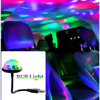 Lampu Panggung LED USB Mini Disco DJ Party Magic Ball Lampu Strobo RGB Multi Warna Lampu Suasana Mobil Dekorasi Kamar untuk Pertunjukan Musik