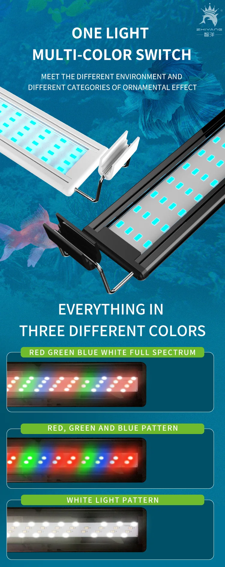 Lampu LED Akuarium Tanam Spektrum Penuh Pengontrol Eksternal 20-63cm 110V / 220V, Dengan Braket yang Dapat Diperpanjang, Lampu Tangki Ikan - 3