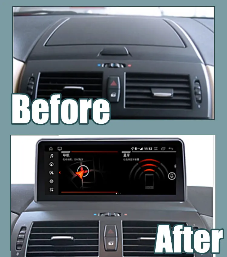 Layar Android 10.25 Inci 13 untuk BMW X3 E83 2006-2010 Aksesori Mobil Monitor Carplay Otomatis Pemutar Multimedia Radio ID8 - 5