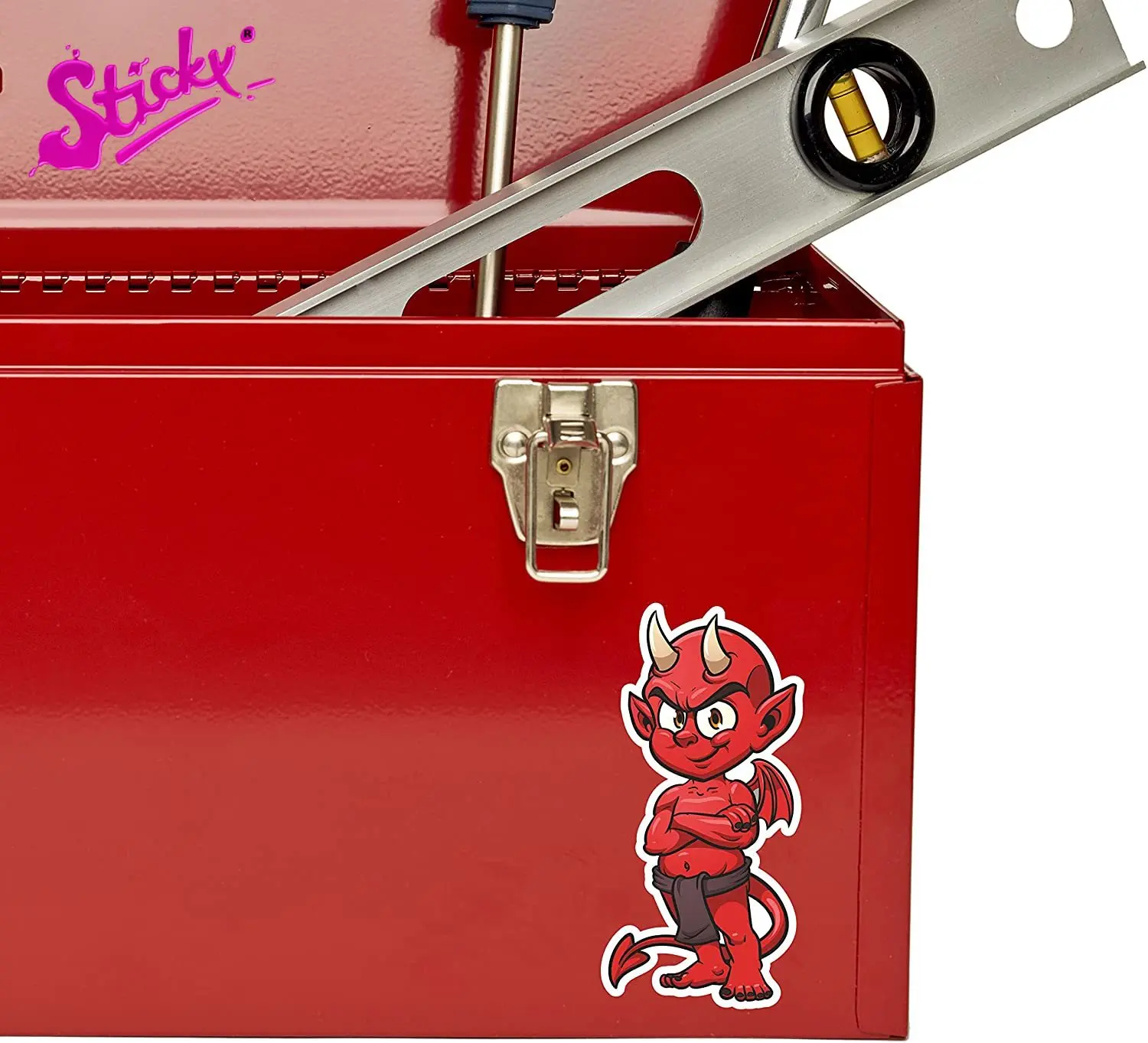Lengket Setan Merah Mobil Stiker Decal Dekorasi untuk Sepeda Motor Aksesoris Laptop Helm Batang Dinding - 3