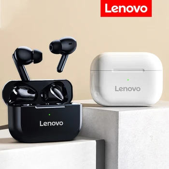 Lenovo Baru 2023 Headphone Nirkabel Bluetooth Earphone Earbud Headset Alat Bantu Dengar Stereo Fone TWS dengan Mikrofon untuk Ponsel Olahraga