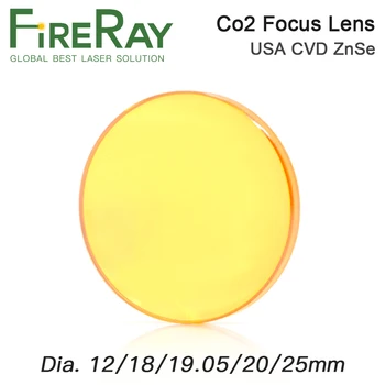 Lensa Fokus FireRay USA CVD ZnSe Dia 12 15 18 19.05 20 FL 38.1 50.8 63.5 76.2 101.6 127mm untuk Mesin Pemotong Ukiran Laser CO2