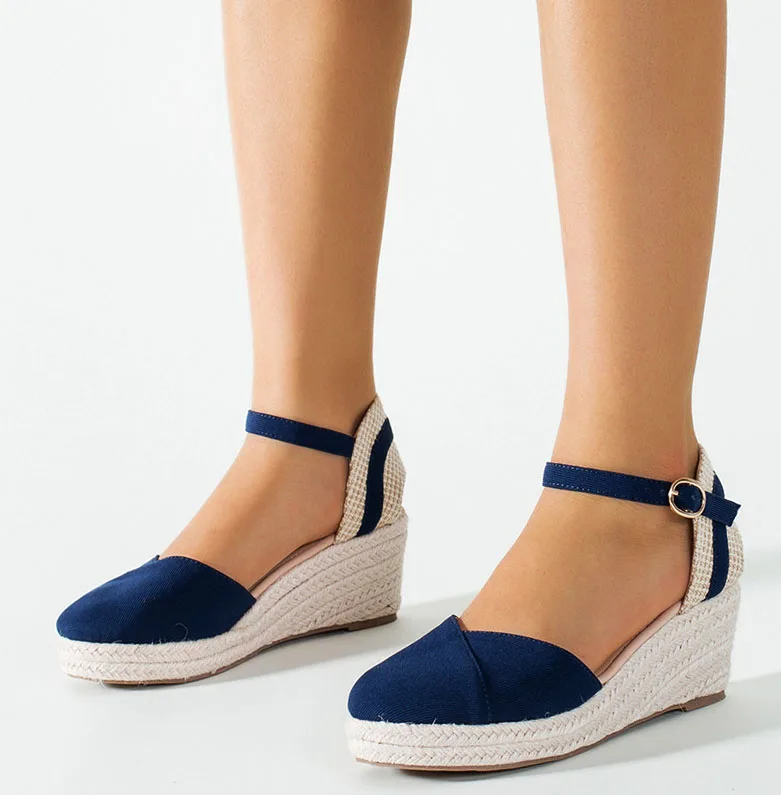 Lihuamao Musim Semi Musim Panas Keanggunan Espadrilles Wedges Heel Sandal Bohemia Sepatu Hak Tinggi Pompa Kenyamanan Csaual Platform Wanita Sepatu - 2