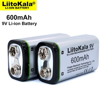 LiitoKala 600 mAh 9 V Li-ion 6F22 9 V Baterai Isi Ulang untuk Mikrofon Multimeter RC Mainan Suhu Gun