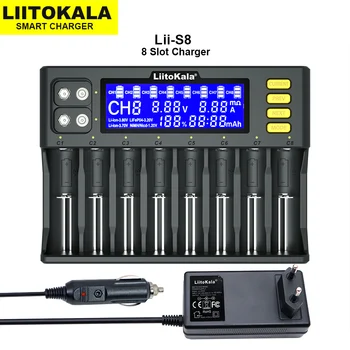 Liitokala Lii-S8 Lii-600 Lii-500 Lii-PD4 LCD 3.7 V 18650 18350 18500 21700 14500 26650 Pengisi Daya Baterai Lithium NiMH AA-8 Slot