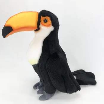 [Lucu] Simulasi Kebun Binatang 45cm Mainan Mewah Toucan Manusia Hidup Boneka Binatang Burung Toco Lembut Hadiah Natal Ulang Tahun untuk Anak-anak