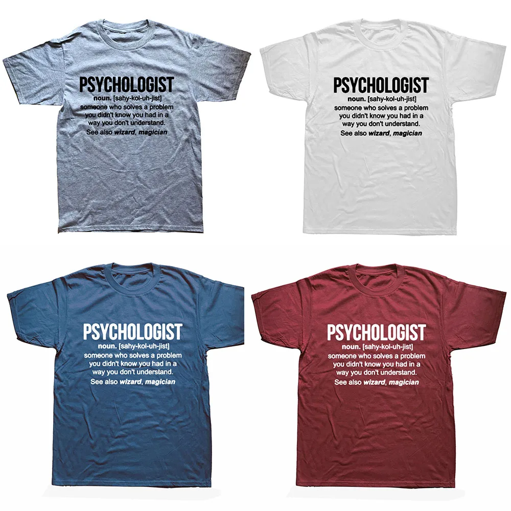 Lucu Psikologi Psikolog Kata Benda T-shirt Pria Lengan Pendek Streetwear Hip Hop Cetak T Shirt - 1