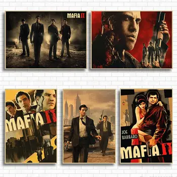 Mafia III Klasik permainan seru Permainan Poster Kertas Kraft Ruang Tamu Dekorasi Dinding Rumah Poster Retro