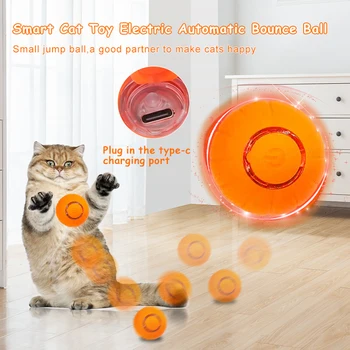 Mainan Kucing Elektrik Pintar Otomatis Mainan Bola Pantul Bergulir untuk Kucing Mainan Interaktif Melatih Aksesori Hewan Peliharaan Kucing yang Bergerak Sendiri