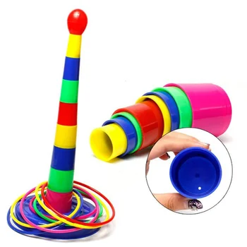 Mainan Sensorik Luar Ruangan Anak-anak Permainan Interaktif Orang Tua-anak Cincin Lempar Cangkir Susun Kreatif Mainan Permainan Hiburan Pesta
