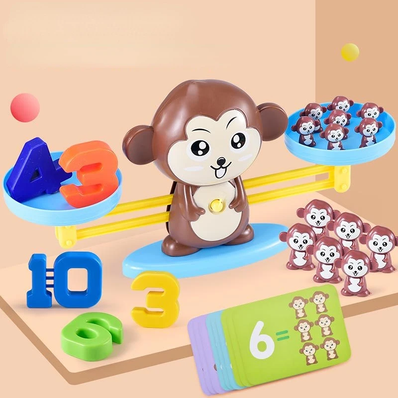 Mainan Matematika Pendidikan Skala Keseimbangan Monyet Pintar Mainan Anak-anak Permainan Papan Angka Digital Mainan Pembelajaran Pendidikan Bahan Ajar - 0