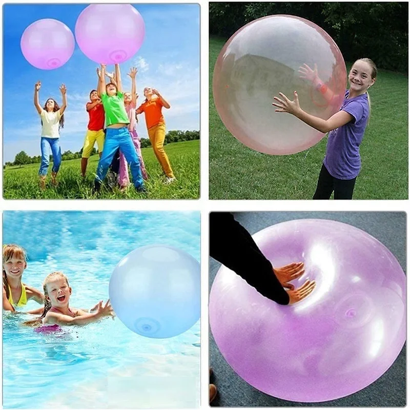 Mainan Polo Air Permainan Gelembung Anak-anak Dewasa Taman Pantai Luar Ruangan Balon Menyenangkan Tiup Polo Air Transparan Hadiah Ulang Tahun - 5