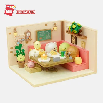 Mencerahkan Sumikkogurashi Seri Blok Bangunan Selamat Sore Model Teh Dekorasi Mainan Puzzle Anak-anak Hadiah Ulang Tahun