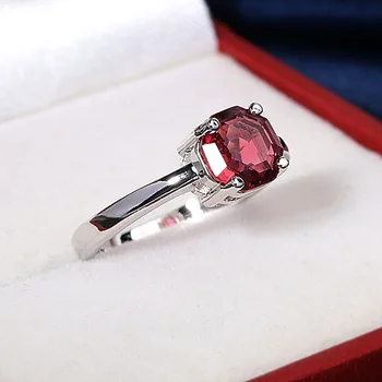 Merah Ruby Oval Telur Bentuk Batu Permata Sterling 925 Perak Pernikahan Cincin untuk Wanita Bridal Perhiasan Pertunangan Bague Aksesoris