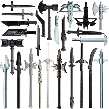 Militer Abad Pertengahan Kali Dwarf Senjata untuk 4 Cm Boneka Mini Pisau Pedang MOC Blok Bangunan Bata Kuat Orc Mainan untuk Anak-anak