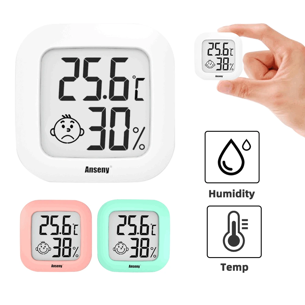 Mini LCD Digital Thermometer Hygrometer Ruang Dalam Ruangan Elektronik Suhu Kelembaban Meter Sensor Pengukur Stasiun Cuaca untuk Rumah - 0