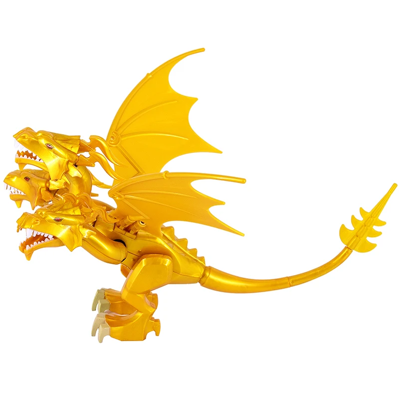 MOC 18cm GodAzillas King Ghidorah Model Hewan Naga Berkepala Tiga Koleksi Figur Aksi Mainan Monster Hadiah Ulang Tahun Anak-anak - 0