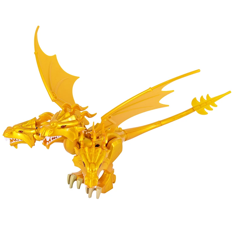 MOC 18cm GodAzillas King Ghidorah Model Hewan Naga Berkepala Tiga Koleksi Figur Aksi Mainan Monster Hadiah Ulang Tahun Anak-anak - 1