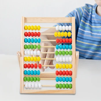 Montessori Anak-anak Sempoa Kayu Menghitung Bingkai Angka Alat Peraga Menghitung Bingkai Perhitungan Mainan Belajar Matematika untuk Anak-anak