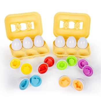 Montessori Mainan Bayi Telur Pintar Mainan Puzzle 3D untuk Anak-anak Balita Belajar Pendidikan Bentuk Warna Mainan Telur Yang Cocok Hadiah Paskah