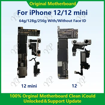 Motherboard Asli yang Diuji Sepenuhnya untuk iPhone 12 Mini 64g / 128g / 256g Mainboard Asli dengan ID Wajah Dibersihkan iCloud Pengiriman Gratis