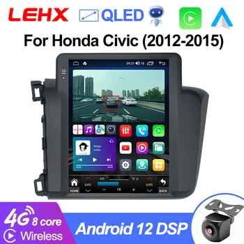 Multimedia Radio Mobil LEHX L6Pro Untuk Honda Civic 2012-2015 Pemutar Video Android Carplay Otomatis Gaya Tesla GPS Stereo 2din 2 din
