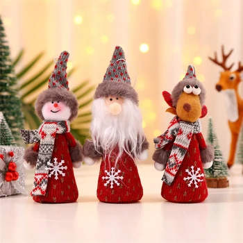 Natal Plush Malaikat Santa Claus Boneka Mainan Gantung Liontin Ornamen Tahun Baru Pohon Natal Dekorasi Noel Natal Dekorasi Rumah