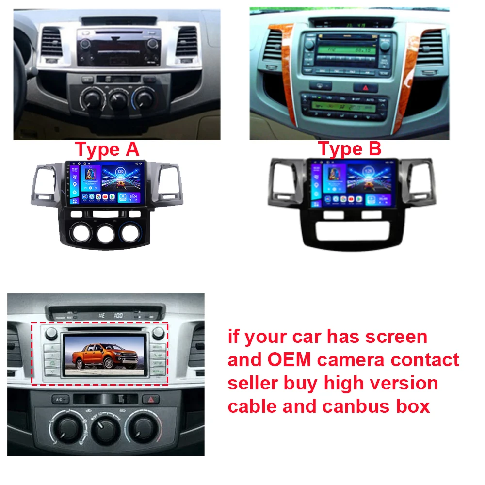 NAVISTART 8G 128G Radio Mobil untuk Toyota Fortuner Hilux Revo Vigo 2007 2008 2009 2010 2012-2015 Radio Mobil Pemutar Android 10 Pemutar 2 Din - 1