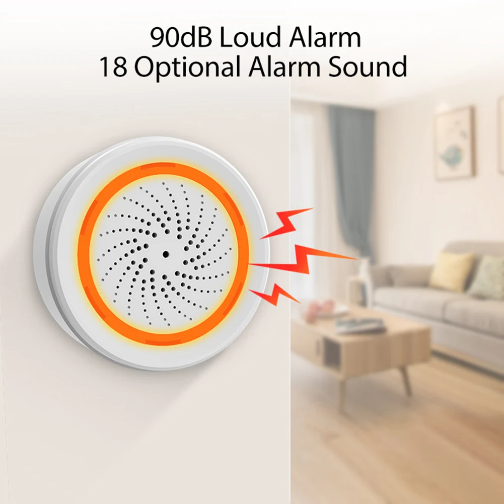 NEO Doodle ZigBee Alarm Sensor Suara dan Cahaya Aplikasi Rumah Pintar Sakelar Kendali Jarak Jauh Sistem Perlindungan 90dB Fungsi Memori - 1