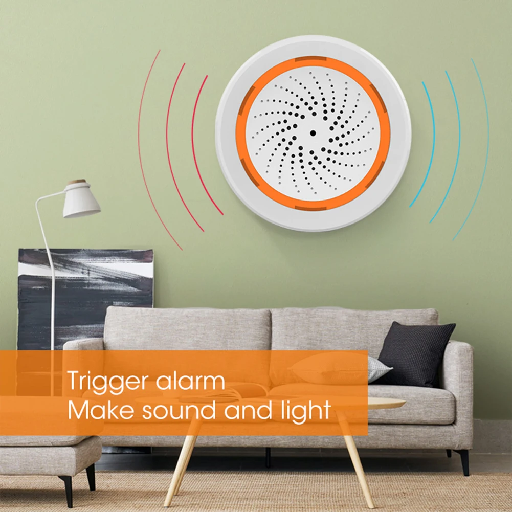 NEO Doodle ZigBee Alarm Sensor Suara dan Cahaya Aplikasi Rumah Pintar Sakelar Kendali Jarak Jauh Sistem Perlindungan 90dB Fungsi Memori - 2