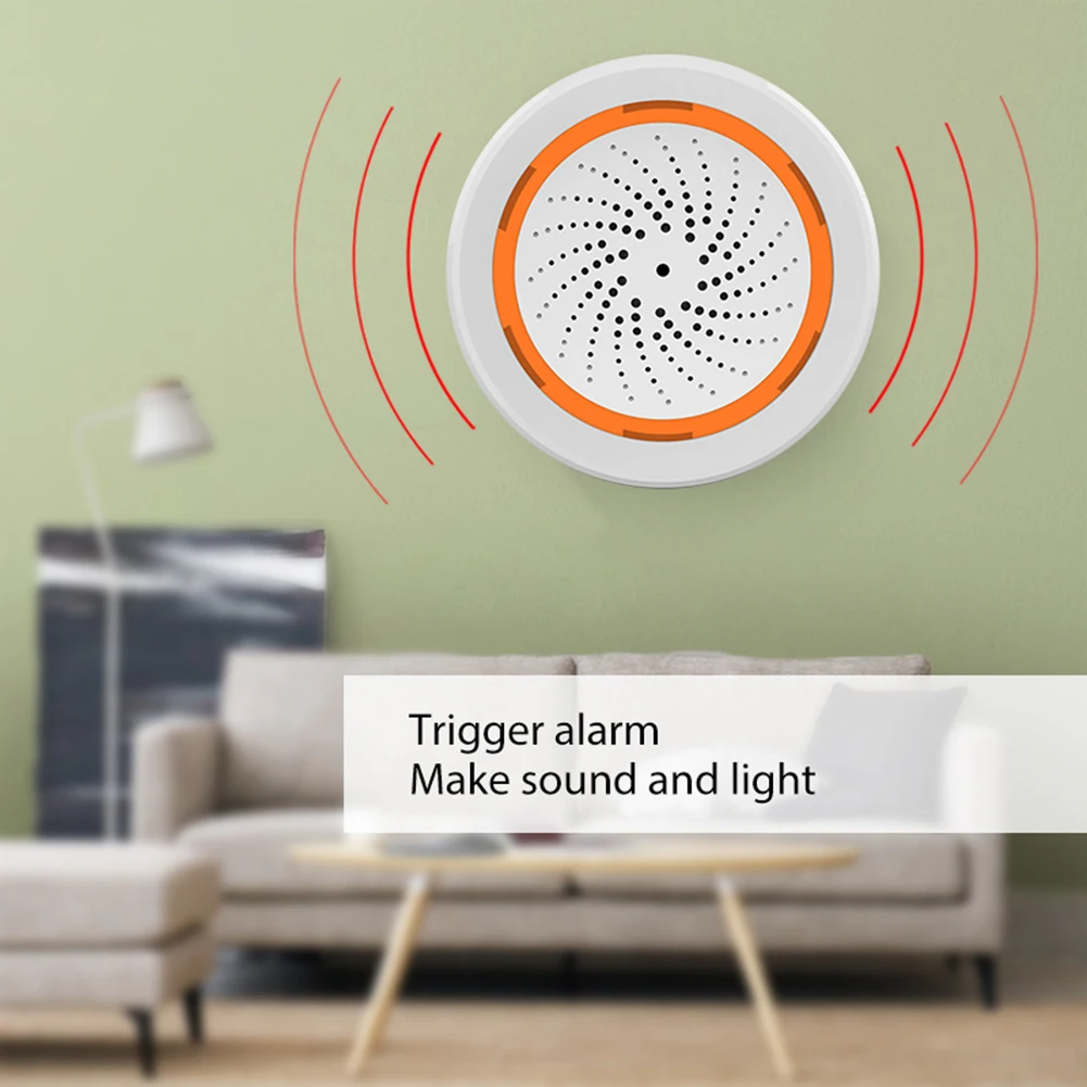 NEO Doodle ZigBee Alarm Sensor Suara dan Cahaya Aplikasi Rumah Pintar Sakelar Kendali Jarak Jauh Sistem Perlindungan 90dB Fungsi Memori - 3