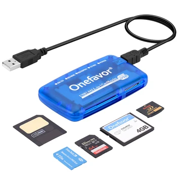 Onefavor 5-in-1 Pembaca kartu SM 100% kamera asal Stik memori MS Kartu memori SD XD tongkat panjang Kartu CF pembaca kartu multifungsi