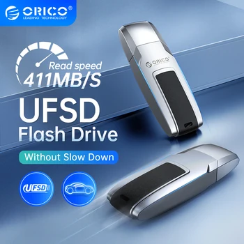 Orico UFSD 411 MB/S Pen Drive USB Flash Drive Kulit Logam 512 GB 256 GB 128 GB 64 GB Stik USB Pendrives Desain Bentuk Mobil