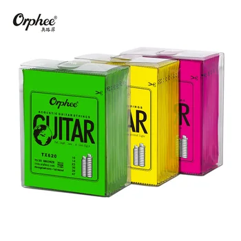 Orphee Hot Sell 1 SET Senar Gitar AKUSTIK Inti heksagonal+8% nikel PENUH, Nada Cerah Perunggu& Cahaya ekstra Medium Cahaya Ekstra