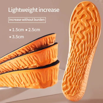 Ortopedi Tinggi Meningkatkan Sol untuk Wanita Pria Invisiable 1.5-3.5 Cm Busa Memori Sepatu Pad Bernapas Kaki Perawatan Insole