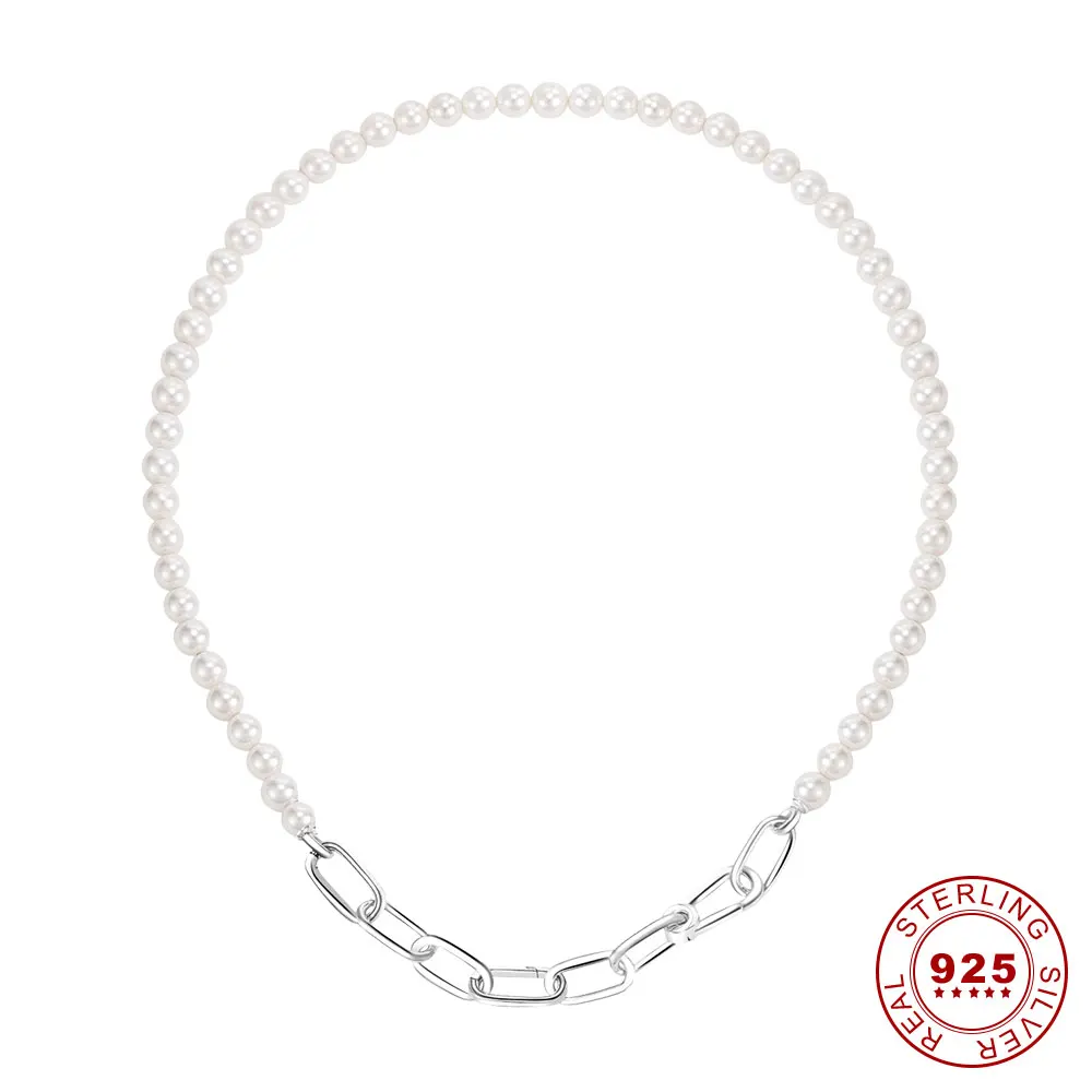 Otentik Baru Gelang Mutiara Perhiasan Perak Kalung Mutiara Cocok Asli Saya Medali Pesona untuk Wanita DIY S925 Perhiasan Hadiah - 5