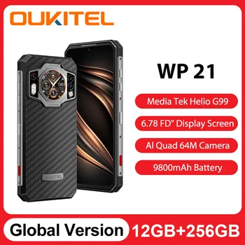 Oukitel WP21 12GB 256GB Smartphone Tangguh Layar Ganda G99 6nm 66W Ponsel Pengisi Daya Cepat 6.78 FHD+ 120Hz Ponsel 64MP
