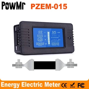 PZEM DC 0-200 V 100A / 300A 9 In 1 LCD Tampilan Digital Multimeter Baterai Monitor Daya Energi Impedansi Tahan Pengukur Tegangan Volt 24-96