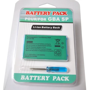 Paket Baterai Lithium-ion Isi Ulang Berkualitas Tinggi dengan Obeng, Kompatibel dengan 850mAh dengan Game Boy Advance GBA SP