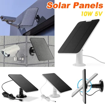 Panel Surya IPX6 Pengisi Daya Sel Surya 10W 5V Panel Surya Monokristalin Portabel untuk Pengawasan Kamera Luar Ruangan Lampu Rumah