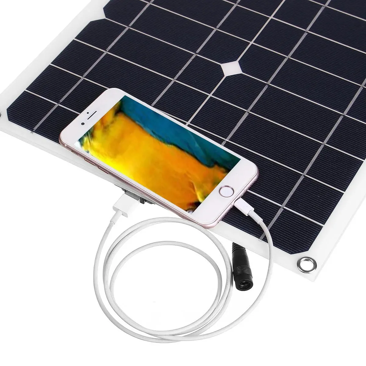 Panel Tenaga Surya / Solar Panel 100W Kit Lengkap 12V 18V dengan Pengontrol USB Sel Surya untuk Mobil Kapal Pesiar Perahu RV Pengisi Daya Baterai Ponsel Moblie - 1