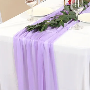 Pelari Meja Kasa Kecantikan Berkilau, Dekorasi Meja Makan Seperti Sifon Tipis 70*1000CM untuk Pesta Mandi Pernikahan Boho Xmas
