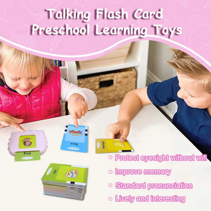 Pembaca Kartu Flash Pembelajaran Bahasa 224 Kata-Mainan Pendidikan Awal untuk Balita, Terapi Wicara & Pendidikan Prasekolah untuk Anak-anak - 4