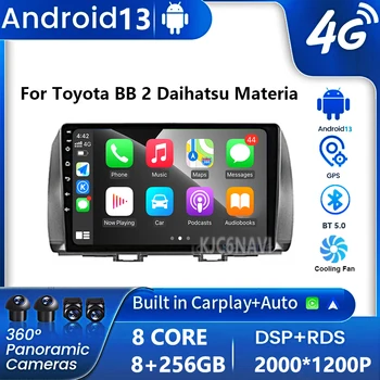 Pemutar Multimedia Video Mobil Android 13 Untuk Toyota BB 2 Daihatsu Materia Radio Otomatis 2005-2016 Radio Navigasi GPS Stereo QLED